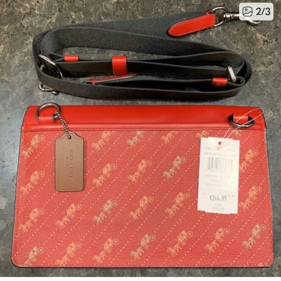 Coach Red and Tan Clutch - Picture 2 of 4